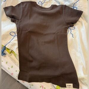 Glowny one size chocolate brown tee